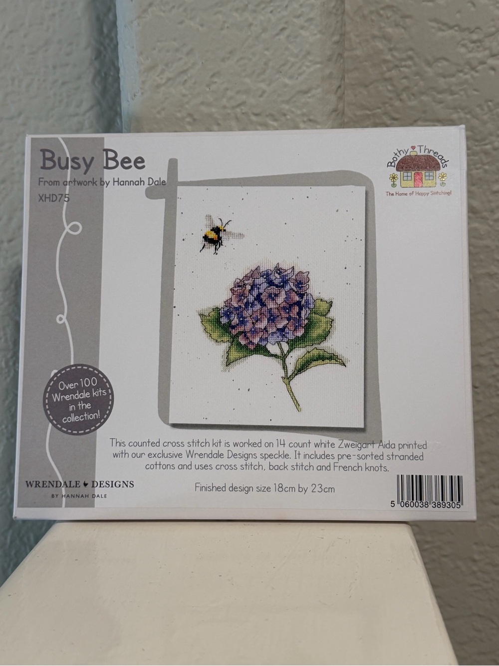 Busy Bee Cross Stitch Kit - Purple Hydrangea